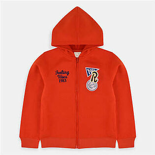 B.X Feeling Vibes R Orange Zipper Hoodie 3433