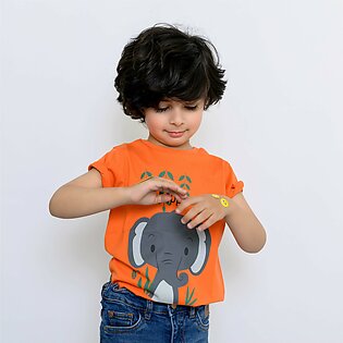B.X Be Happy Baby Elephant Orange Tshirt 4675