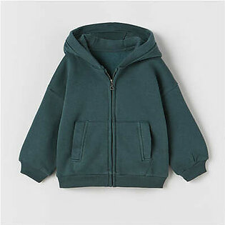ZR Dark Green Fleece Zipper Hoodie 9943