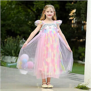 FC Style Shoulder Multi Frill Sequin Pink Fairy Frock 9244