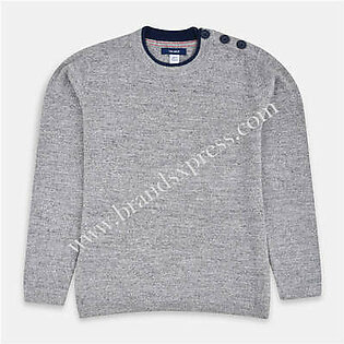 OK Blue Line Neck Grey Sweater 2866