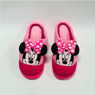 TG Aplic Pink Bow Minnie Mice Warm  Pink Winter Slippers 8317