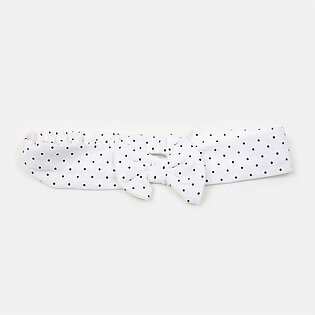 Baby Club Small Dots & Bow White Head Band 8975