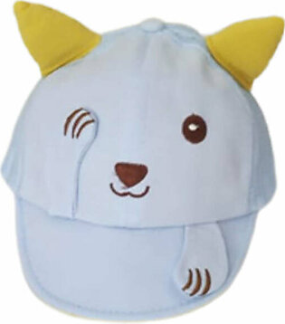 CN Shy Cat Embroided Sky Blue Baby Cap 10943