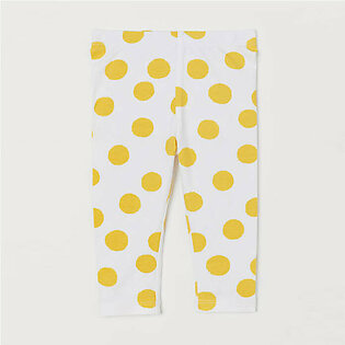 HM Yellow Polka Dots White Legging 7151