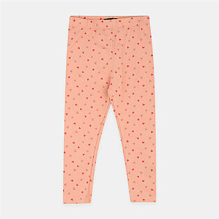 INEX All Over Hearts Printed Peach Legging 2358