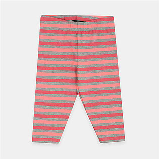 INEX Pink and Grey Stripes Capri Style Legging 2330