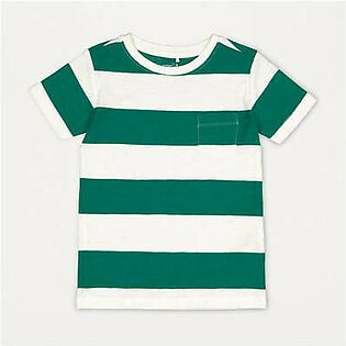 OK Slub Green & White Stripe Pocket Tshirt 4216