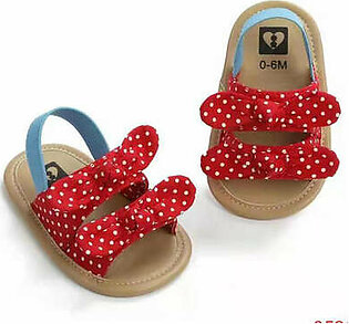 Magic Prewalker Polka Dots Bow Style Red Soft Bottom Sandals 11059