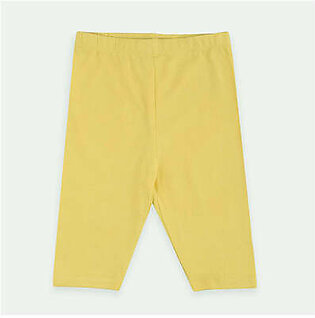 ZR Plain Soft Yellow Short Capri Style Legging 4766