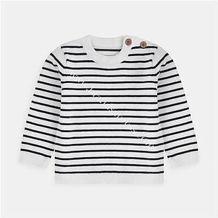 M&S White & Black Stripes Sweater 2872