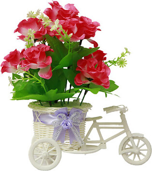 Bicycle Carriage floral planter-Pinky