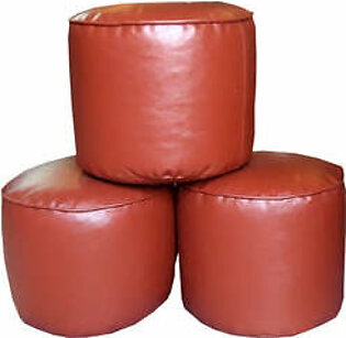 Sphere Leather Stool - Brown