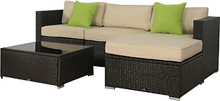 Maydes Outdoor 3 Piece Sectional Seating With Cushions