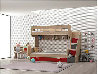Linteral Bunk Bed With Study Table