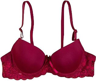 Push Up Bra Adjustable Support Padded Lace Bra 3/4 A Cup Brassiere Underwire Padded Lingerie
