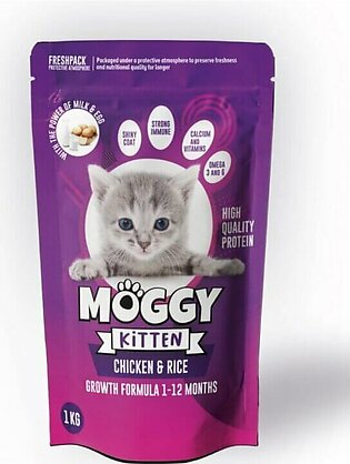 Moggy kitten cat food chicken and rice 1kg
