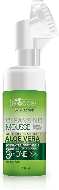 Biocos Cleansing Mousse Face Wash 120Ml - Aloe Vera