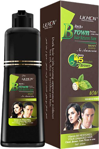 Lichen Dark Brown Hair Color Shampoo - 200ml