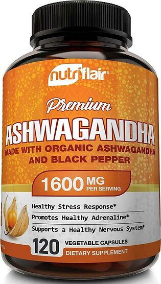 Organic Ashwagandha Dietary Supplement - 120 Capsule