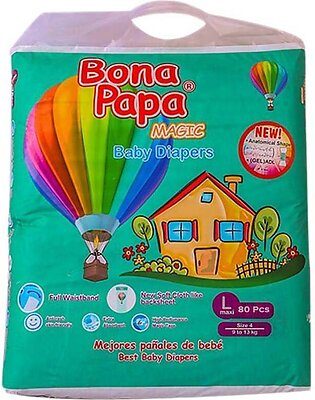 Bona Papa Diapers Size No 4 Large 9-13KG - Pack of 80 Pcs
