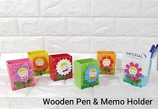 Wooden Pen & Memo Holder