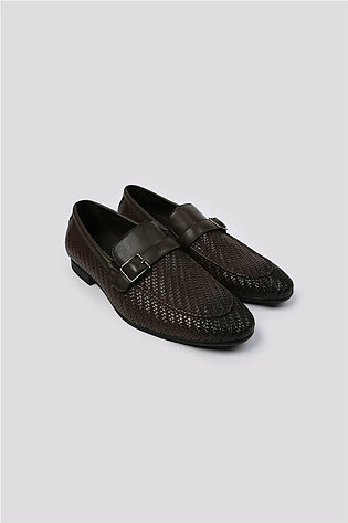 Brown Braided Leather Shoes