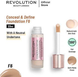 Makeup Revolution- Conceal & Define Foundation - F6