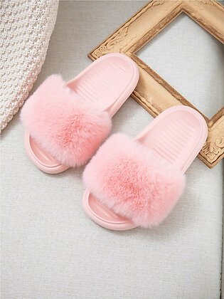 Girls Minimalist Fluffy Slippers- FD