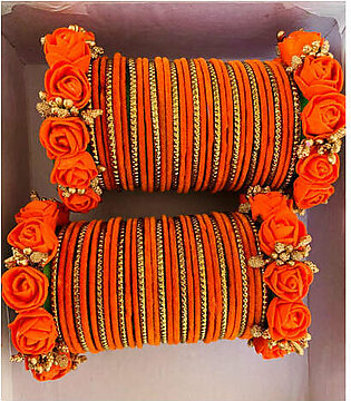Hemo Handicraft - Floral Orange Bangles