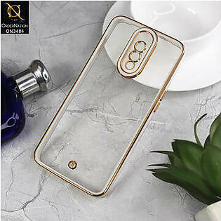 OnePlus 6T Cover - White - New Electroplated Side Borders Camera Protection Case