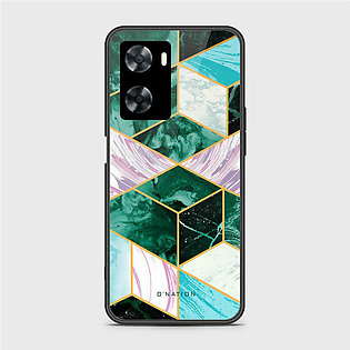 Oppo A57 4G 2022 Cover - O'Nation Shades of Marble Series - HQ Ultra Shine Premium Infinity Glass Soft Silicon Borders Case