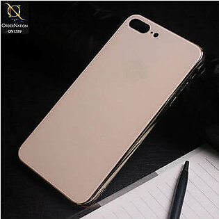 iPhone 8 Plus / 7 Plus Cover - Golden - Shiny Tempered Glass Soft Case