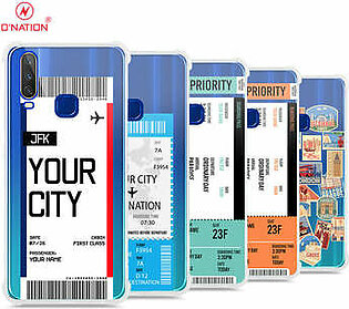 Vivo Y12 Cover - Personalised Boarding Pass Ticket Series - 5 Designs - Clear Phone Case - Soft Silicon Borders