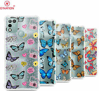 Infinix Hot 10 Play Cover - O'Nation Butterfly Dreams Series - 9 Designs - Clear Phone Case - Soft Silicon Borders