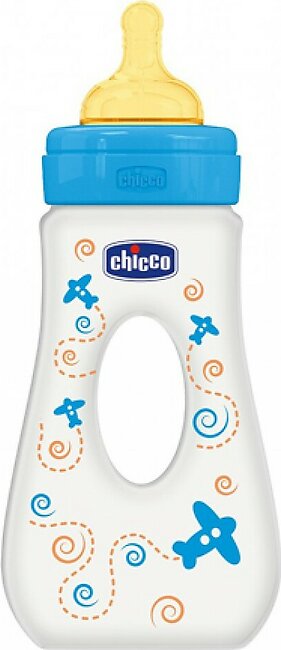 Chicco Wellbeing Latex Traveling Bottle 240ml - 4M+ Blue