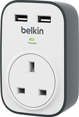 Belkin SurgeCube 1 Outlet Surge Protector with 2-Port USB Charging (BSV103af)