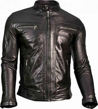 Rubian Store Leather Jacket For Men - Black (0559)
