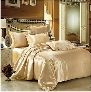 Maguari Silk Satin Spread King Bed Sheet Light Brown
