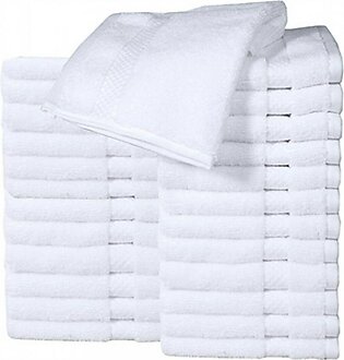 Shopya Cotton Face Towel Set 24 Pack - White (0038)