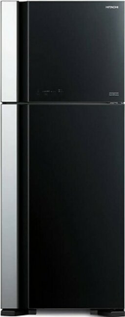 Hitachi Big 2 Inverter Freezer-on-Top Refrigerator 16 Cu Ft Glass Black (R-VG560P7MS)