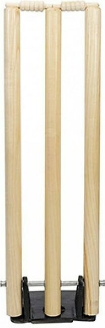 M Toys Wooden Cricket Wickets With Metal Base (0833)