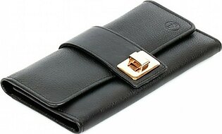 Sage Leather Clutch Bag For Women Black (260043)
