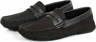 Sage Leather Casual Moccasin Shoes For Men Black (110374)