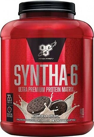 BSN Syntha 6 Whey Protein Powder Milk Protein Cookies & Cream 5Lbs