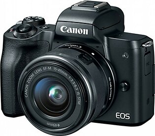 Canon EOS M50 Mirrorless Digital Camera With 15-45mm Lens Black - MBM Warranty