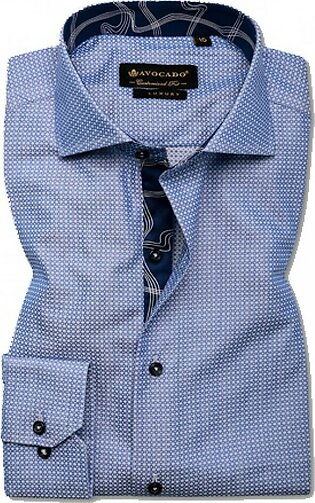 Avocado HEX Formal Shirt For Men Light Blue Textured (PS-55)