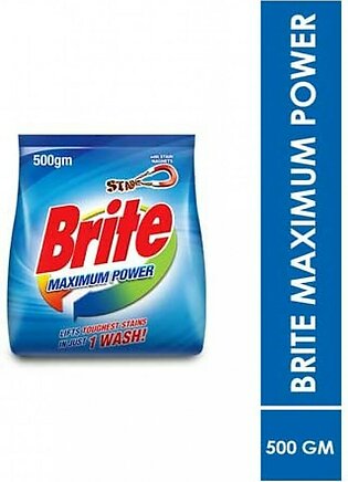Brite Maximum Power Washing Powder 500gm