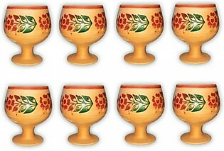 Clay Potter Clay Cup Goblet Style 8 Pcs Set