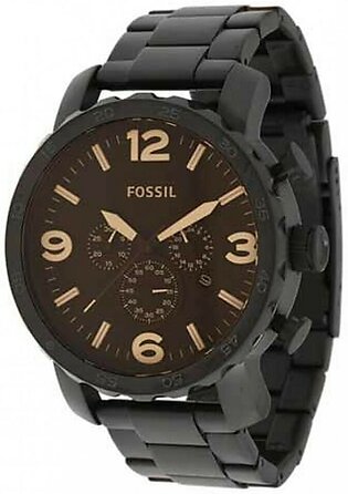 Fossil Nate Chronograph Men's Watch Black Stainless Steel (JR1356)